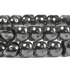 Justinstones 8mm Carved Hematite Cat Healing Reiki Balance Meditation Stretch Bracelet 7 inch