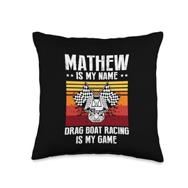 Drag Boat Racing Design for Drag Boat Racer and Drag Boat Throw Pillow
