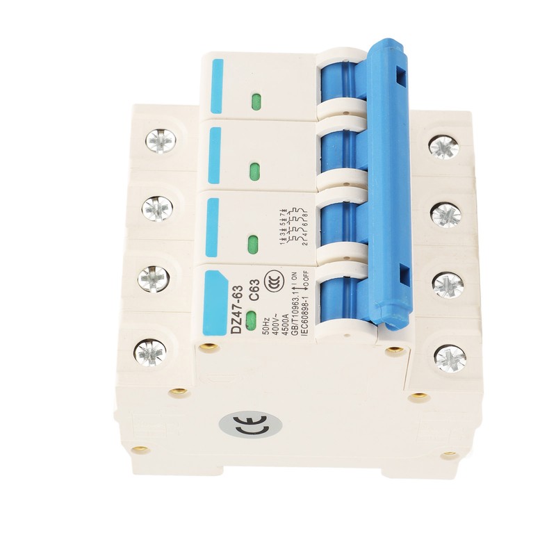 Circuit Breaker 4P MCB DIN Rail Mount Protection Switch 400V