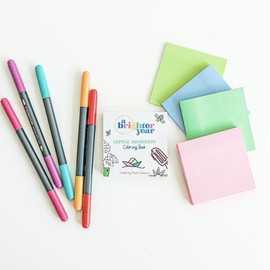 Little Moments Mini Coloring Book, A Brighter Year, Adult Coloring Book, simple, easy, bold color book colouringbooks coloringbook for grownups