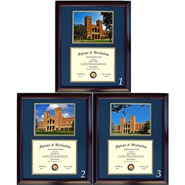 UCLA Diploma Frame - Photo Option #2 - Walnut Frame