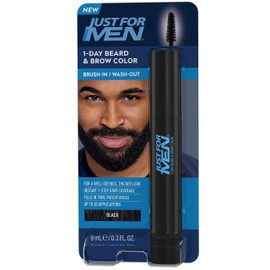 Just for Men Just for Men 1-Day Beard & Brow Color, Temporary Color for Beard and Eyebrows, For a Fuller, Well-Defined Look, Up to 30 Applications, Black
