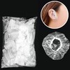 100pcs Disposable Transparent Ear Cover Sleeve Bath Shower Salon Hair