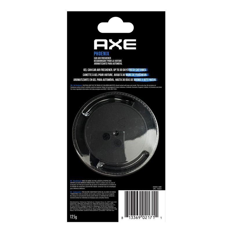 Axe Phoenix, Aromatizante para Auto, 4.4oz, Negro/Azul