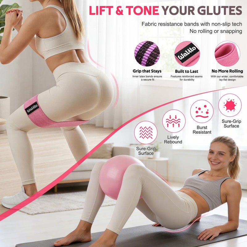 WALITO 15 PCS Pilates Kit, Adjustable Pedal Resistance Band with
