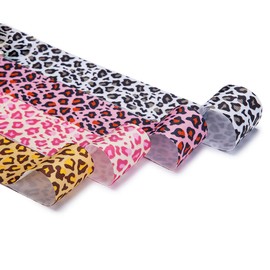 Grosgrain Ribbon with Camouflage Leopard Animal Print Design, French Ruban, Nastro. by Neotrims. (Light Pink & Brick, 1 Meter, 25mm)