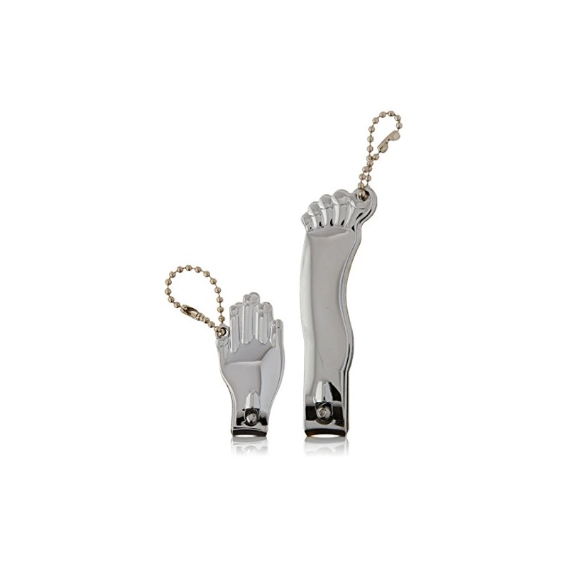Kikkerland Hand and Foot Nail Clippers Set, Silver