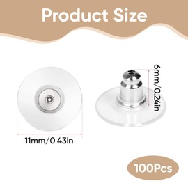 100PCS Clear Plastic Earring Backs: Non-Slip Safety Earring Back for Stud, Hook, and Hoop Earrings - DIY Jewelry Making Accessories Replacement