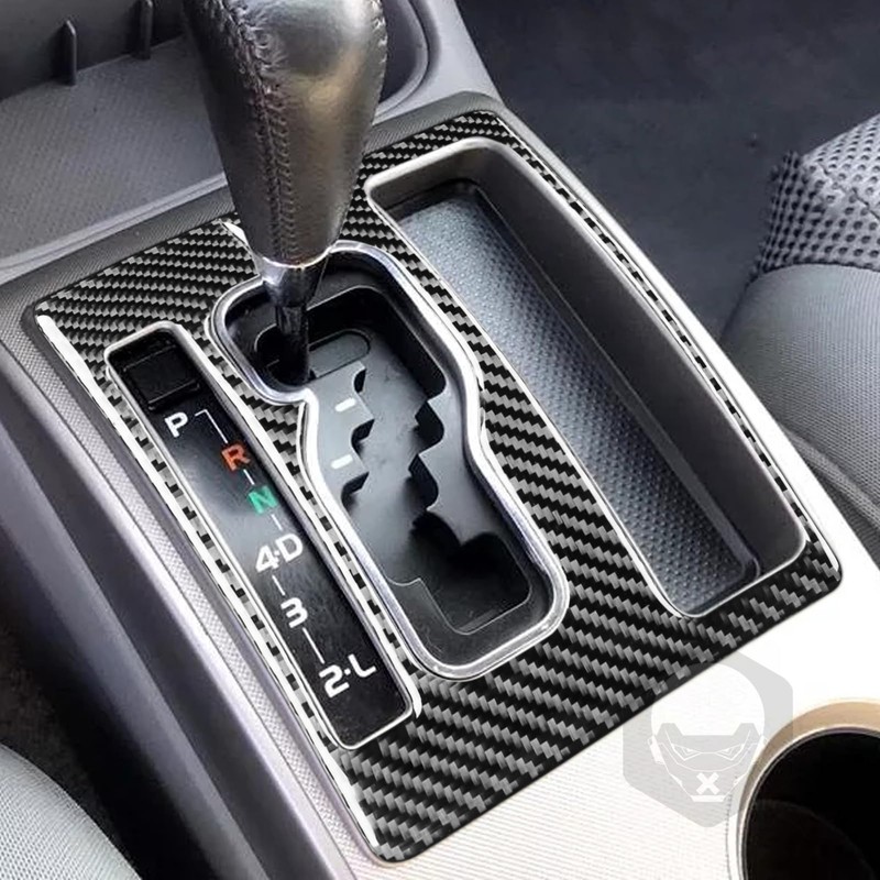 Carbon Fiber Car Gear Shift Knob Console Panel Cover Trims