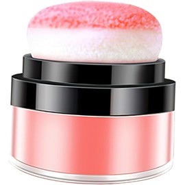 Rubor de Maquillaje para Mejillas, Base en Polvo Suelto con Borla y Cabezal, Acabado Natural, Uso Fácil para Mujer