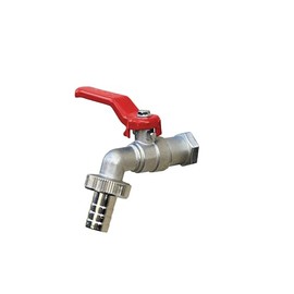 H2O-Flex® Ball Outlet Valve with 3/4 Inch Male Thread AG Wall Connection Including Hose Connection – Ideal as an External Tap / Tap for Water Butt / Tap / Stopcock / Red