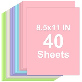 40 Sheets Colored Cardstock 8.5 x 11'' Assorted Colors Craft Paper Double-Printing Card Stock Paper Colorful Cardstock Construction Paper for Printing Scrapbooking DIY Decorations Colored Copy Papers