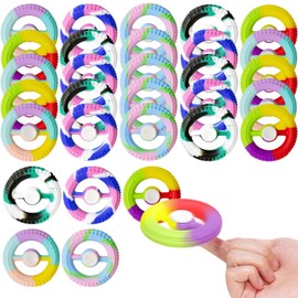 30 pcs Fidget Toy Fingertip Spinner,Silicone fingertip Spinner,Decompression Spinner Relief Autistic Gifts Classroom Prizes Party Favors for Kids Adults(Pink)