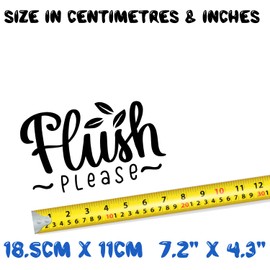Flush It Please Toilet Bathroom Décor Cute Stickers - Bathroom Décor - Toilet Sticker - Bathroom Sign, Toilet Lid Decal - Bathroom Wall Art - Funny Stickers - Potty Training Stickers (Medium, Black)