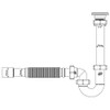 Kitchen Sink Drain Waste Trap 6/4" x 40mm with Flexible