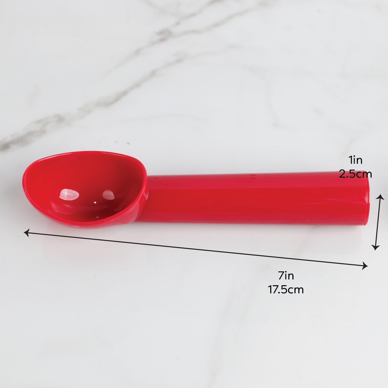 Plastic Ice Cream Scoops, Set of 2 (White Red)