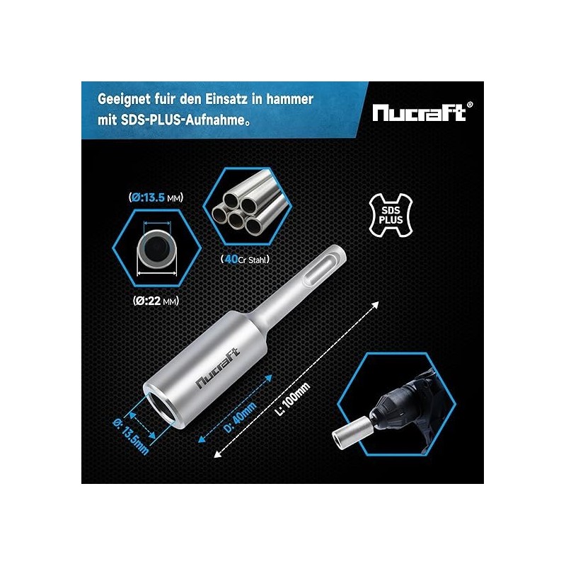 Nucraft SDS-PLUS Professional Ground Nail Driver for Inserting Deep Earth