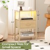 Yoobure Night Stand with Charging Station, LED Nightstand for Bedroom,
