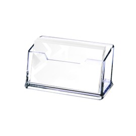 Zisqerts Professional 1 Slot Acrylic Business Card Holders for Desk Transparent Desktop Business Card Display Stand Organizer Horizontal Desk Accessory (1 PCS)