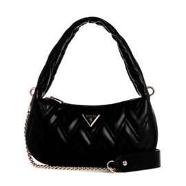 GUESS Women's EDA Top Zip Shoulder Bag Shoulder Bag, black