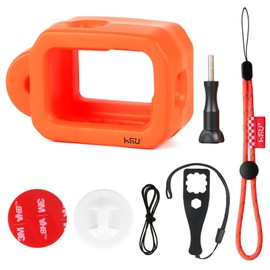 HSU Floaty Case for GoPro Hero 12/11/10/9 Black, Floating Housing Accessory for Water Sports Surfing Swimming Diving (Orange)