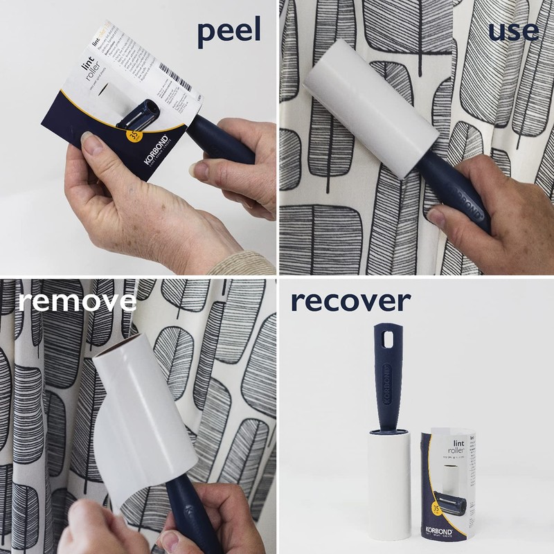 Korbond 6 Pack of 5m Lint Rollers – 210 Sticky