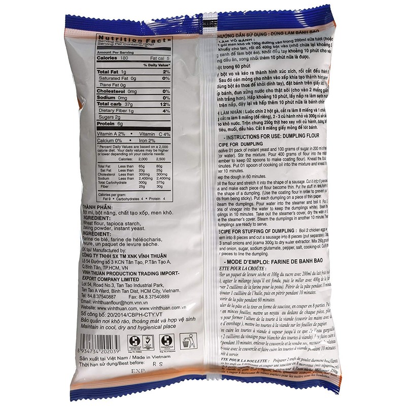 Vinh Thuan — Dumpling Flour — Banh Bao, 1 Bag