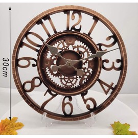 Large Outdoor Retro Garden Clock, Weatherproof Bathroom Clock, Large Vintage Decorative Ornamental Wall Clock with no ticking device, Modern Clock