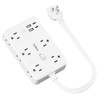 Surge Protector Power Strip 1 FT Flat Extension Cord ，10