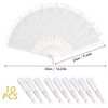 Elovara 10 Pcs White Lace Embroidery Folding Hand Fans for