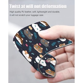 Luggage Tags for Suitcase, 2 Pack Suitcase Tags with 4 Stainless Steel Loop and Identifiers Privacy Cover ID Label for Women Men Travel Gifts (Cute Cat Garfield)