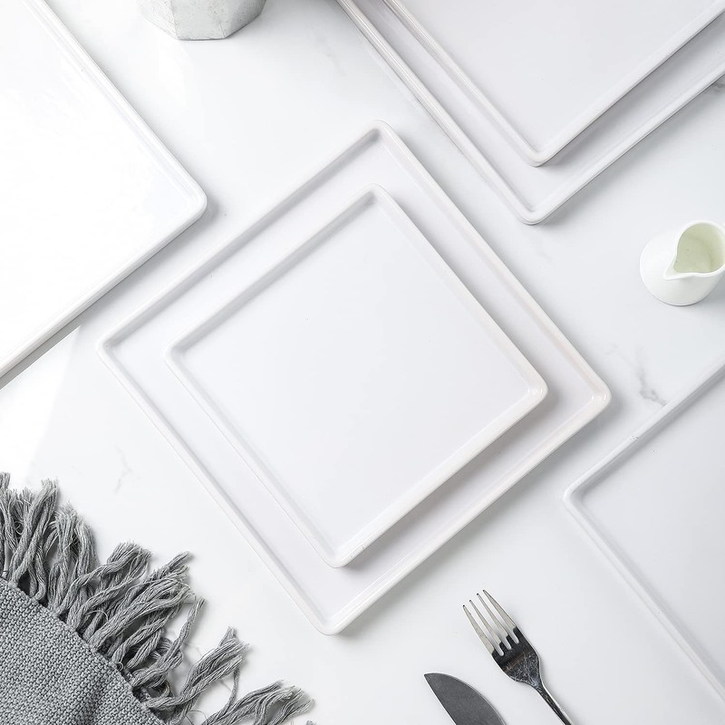 Stone Lain Grace Stoneware Appetizer Plate Set, Includes 4 Plates,