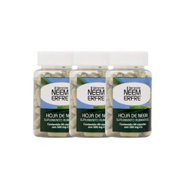 Capsulas de hoja de Neem Pulverizada (Paq- de 3)