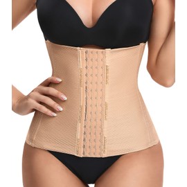 SURE YOU LIKE Waist Trainer Women's Cincher Corset Invisible Body Shaper Breathable Tummy Control Corset Figure Shaping Waist Trainer, Beige strong compress