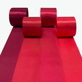 60 m Red Satin Ribbon 50 mm Wide Ombre Red Ribbon for DIY Crafts Gift Wrapping Fringe for Hanging Background Streamer Garland Wedding Anniversary Birthday Valentine's Day Decoration