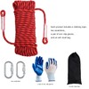 Red 164Ft (50m) 8mm Static Polyester Climbing Rope for Outdoor