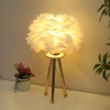 Sheenkarion Modern Small Gold Feather Table Lamp,Tripod Nightstand Bedside Lamp