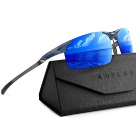 ANYLUV Polarized Sunglasses-Men Mens-Sunglasses Sport: Carbon Fiber Lightweight Sun Glasses Al-Mg UV400 Fishing Driving Golf