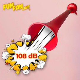 FUN FAN LINE - Pack x3 Plastic Vuvuzela Stadium/Non-Toxic Football Horn. Accessory for Football and Sports Parties. Very Loud Air Horn for Animation. (Red)