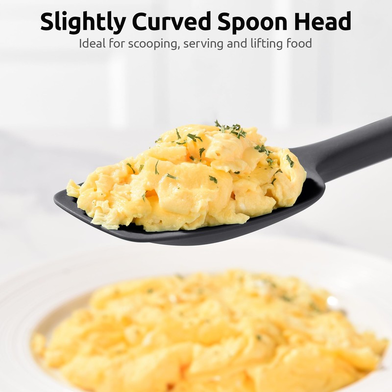 U-Taste Extra-Long 600ºF Heat Resistant Spatula Spoon: 14" Silicone Spoonula