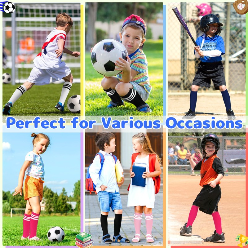 Toddler Baseball and Soccer Socks for Kids - Boys Navy