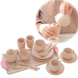 Wooden Toy Daiwa Mini Dinnerware Set (Pink) Wooden Toys Tea Set Tea Party Wooden Tableware Wooden Tableware Set Play Kitchen Play Set