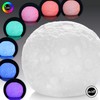 com-four® 2 x LED Moon 3D Bedside Lamp in Moon