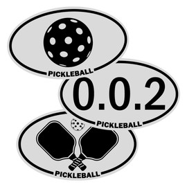 (Pack of 3) Pickleball Vinyl Stickers 002 Paddle Pickleball Bumper Sticker Suitable for Car Laptop Window 3 Inches