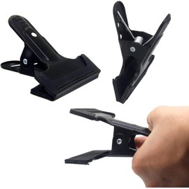 2 Pack 4-1/4" Heavy Duty Spring Clamps Clips, Black Metal Rubber Hinge Clip File Clamps for Photography Background Stands, Home Improvement Projects (2.17" Opening)
