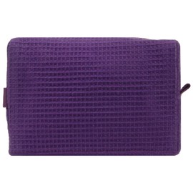 SoliVisk Waffle Weave Cosmetic Bags, Large (Plum)