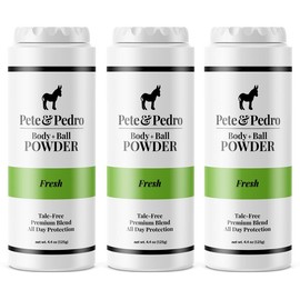 Pete & Pedro BODY & BALL POWDER (Fresh Scent), Talc-Free Men’s Body Powder Deodorant for Men, Sweat Absorbs Blocks Odor, Hygiene for Groin Area Eliminates Cooling:_FRESH: 3-PACK $54 (Save $3)