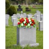 LaLamona Artificial Headstone Flower Saddle, Cemetery Flowers for Grave, Cemetery