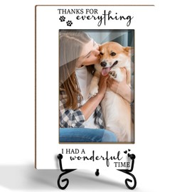 BSNZZIO Dog Photo Frame - Thanks For Everything I Had a Wonderful Time, Dog Memorial Gifts For Women Friend Coworker, Fit 4x6 Picture Frame With Stand Home Desk Decor Tabletop Display, Dog Paw -Txk74