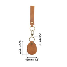 PATIKIL Leather Keyring, Genuine Leather Key Ring with Key Rings, DIY Key Ring Holder for Home, Office, Car, Key ID Key Cards, Air Tags, Brown